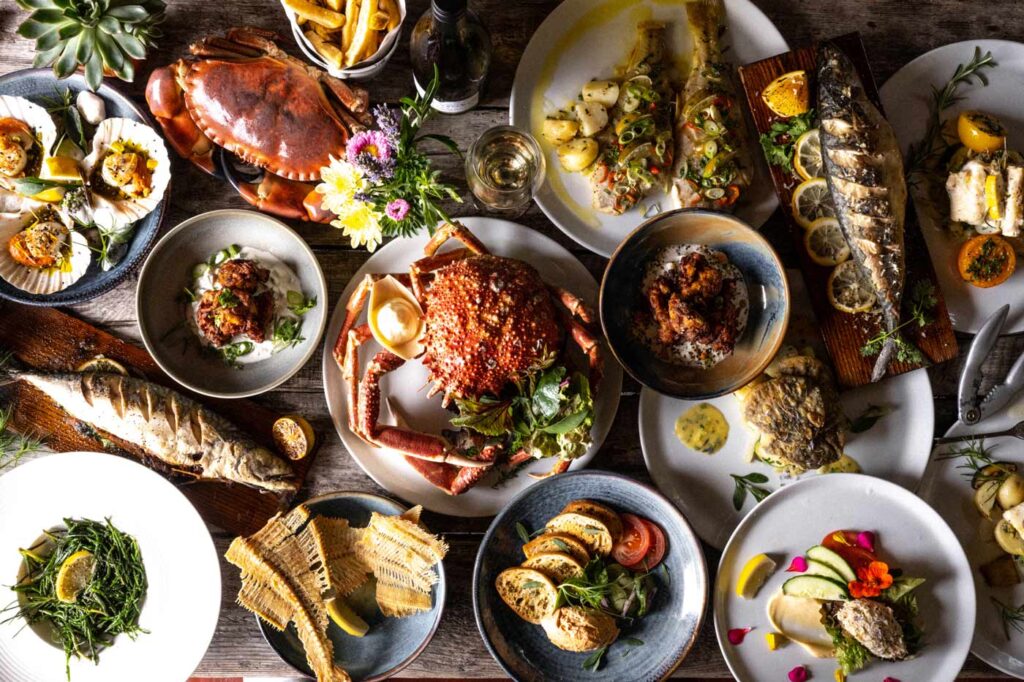 seafood spread at the crab house cafe