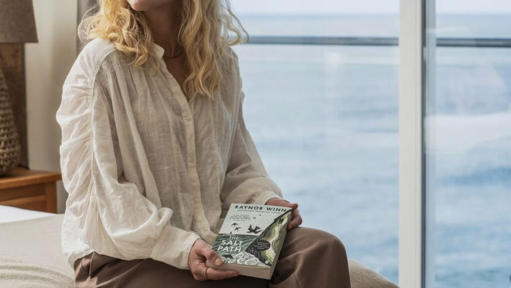 woman with book