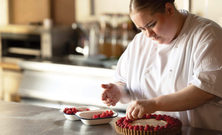 Chef Elly Wentworth at Fowlescombe Farm