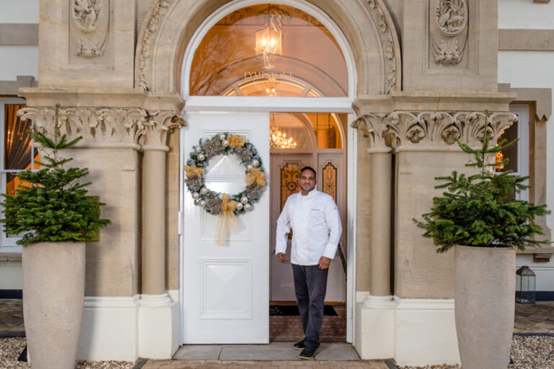 Chef Michael Caines outside the Lympstone Manor.